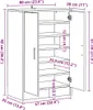 vidaXL Schuhschrank Räuchereiche 60x35x92 cm Holzwerkstoff Produktbild-Vorschau 8
