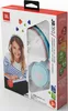 A product box for JBL JR310 headphones, featuring a young girl wearing them and a close-up of the headphones inside the packaging. Produktbild-Vorschau
