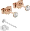 Paar 3,0mm Ohrstecker 925 Sterling Silber Rosegold Produktbild-Vorschau 2