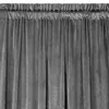 A close-up view of a gray curtain with a gathered top. Produktbild-Vorschau