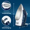A product image of a steam iron with callouts highlighting its features and dimensions. Náhľad obrázku produktu
