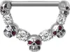 Karisma Segmentring Brust Clicker Piercing-Ring Totenköpfe Produktbild-Vorschau 1