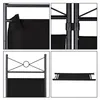 Collage of product detail shots for a black room divider. Produktbild-Vorschau