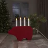 Dekoleuchte Gry, Weihnachtsschwein, Holz, rot, weiß, 28cm Produktbild-Vorschau 2