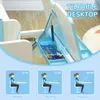 A collage demonstrating the adjustable features of a children's desk and chair set. Produktbild-Vorschau