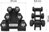 Meteor Hexagon Hantelset 12 kg – 6-teiliges Kurzhantel-Set Produktbild-Vorschau 2