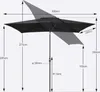 Sekey Sonnenschirm 300 x 200 cm Rechteckschirm Aluminium Produktbild-Vorschau 8