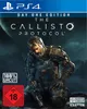 The cover art for the video game 'The Callisto Protocol' on PS4, featuring a character in a suit and various game-related text and logos. Produktbild-Vorschau