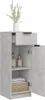 A tall, narrow cabinet with an open door, showing shelves with soap dispensers, folded towels, and a basket. Náhľad obrázku produktu