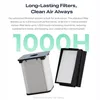 Image shows two air filters with text overlay highlighting their long-lasting performance. Produktbild-Vorschau