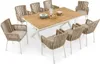 Gartenmöbel-Set AFUERA Tisch mit 8 Stühlen, Weiß/Champagner Produktbild-Vorschau 2