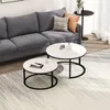 Tiema 2er Set Couchtisch Beistelltisch Rund 80 x 45 cm & 60 Produktbild-Vorschau 7
