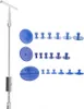 A set of tools for removing dents from a car body, including a slide hammer and various suction cups. Produktbild-Vorschau
