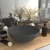 vidaXL Lavabo in Vetroceramica grigio chiaro rotondo Anteprima dell’immagine prodotto 7