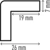 A diagram showing the dimensions of an L-shaped corner profile. Náhled obrázku produktu