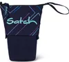 A navy blue pencil case with a geometric pattern and the brand name 'Satch' printed on it. Náhled obrázku produktu