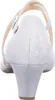 The back view of a silver women's heeled shoe. Voir les images du produit