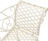A close-up view of a white metal garden chaise lounge with a lattice design. Náhled obrázku produktu