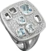Ring Damenring Zirkonia aqua quadratische Form 925 Silber Produktbild-Vorschau 1