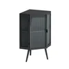 80CM Boden Eckschrank, Schwarz, 2 Ebenen mit Glastüren & Produktbild-Vorschau 10