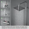A collage of images showing shower fixtures and a shower head with water spraying. Podgląd zdjęcia produktu