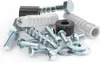 A collection of various screws, anchors, and washers on a white background. Voir les images du produit