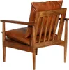 vidaXL Fauteuil marron cuir véritable avec acacia Voir les images du produit 6