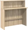 A wooden reception desk with shelves against a white background. Anteprima dell’immagine prodotto