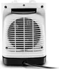 The back view of a white and black electric fan heater. Podgląd zdjęcia produktu