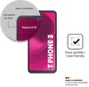 A close-up of a smartphone screen protector with marketing text and icons. Produktbild-Vorschau
