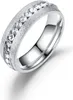 INF Anello in acciaio alla moda D'argento Anteprima dell’immagine prodotto 1