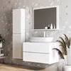 A modern bathroom vanity with a sink and mirror, set against a terrazzo-tiled wall. Náhled obrázku produktu
