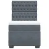 vidaXL Boxspringbett mit Matratze Dunkelgrau 90x200 cm Samt Produktbild-Vorschau 4