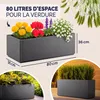 CASARIA® Jardinière Ethica Anthracite 80x36x36cm 80L Voir les images du produit 3