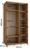 A diagram showing the dimensions of a wardrobe. Produktbild-Vorschau