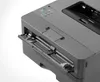 A close-up, angled view of a black laser printer with its paper output tray extended. Produktbild-Vorschau