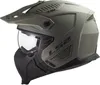 A studio shot of a green and black modular motorcycle helmet. Náhled obrázku produktu