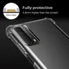 A close-up of a clear phone case on a black background, highlighting its protective features. Produktbild-Vorschau