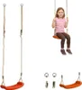 A young girl is sitting on a swing, and there are two other swings and some accessories shown separately. Anteprima dell’immagine prodotto