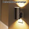 A wall-mounted light fixture is shown emitting light upwards and downwards. Produktbild-Vorschau