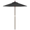 vidaXL Sonnenschirm mit Holzmast Schwarz 196x231 cm Produktbild-Vorschau 4