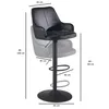 WOHNLING Barhocker Kunstleder Schwarz Hocker mit Lehne 86 Produktbild-Vorschau 3
