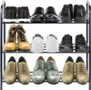 A multi-tiered shoe rack filled with various types of shoes. Produktbild-Vorschau