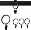 100 Stück Metall Gardinenringe mit Clips Farbe Schwarz Matt Produktbild-Vorschau 1