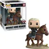 A Funko Pop! Rides figure of Geralt and Roach from The Witcher, shown both in its packaging and as a standalone figure. Produktbild-Vorschau