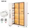 Multifunktionsschrank 110,5×35×160 cm, Vitrine mit Glastür Produktbild-Vorschau 6