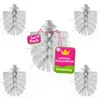 A collage of five toilet brush heads, with two tags attached to the central brush head. Produktbild-Vorschau