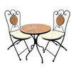 Bistro-Set aus Eisen, 1 Tisch, 2 Stühle mit runden Produktbild-Vorschau 2