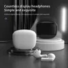A product shot of two wireless earbuds cases, one white and one black, with two white earbuds in the foreground. Produktbild-Vorschau