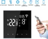 A digital thermostat is shown on a white background, with a hand holding a smartphone next to it, suggesting app control. Náhľad obrázku produktu